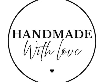 Handmade With Love Packaging Sticker, Small Business Product Label