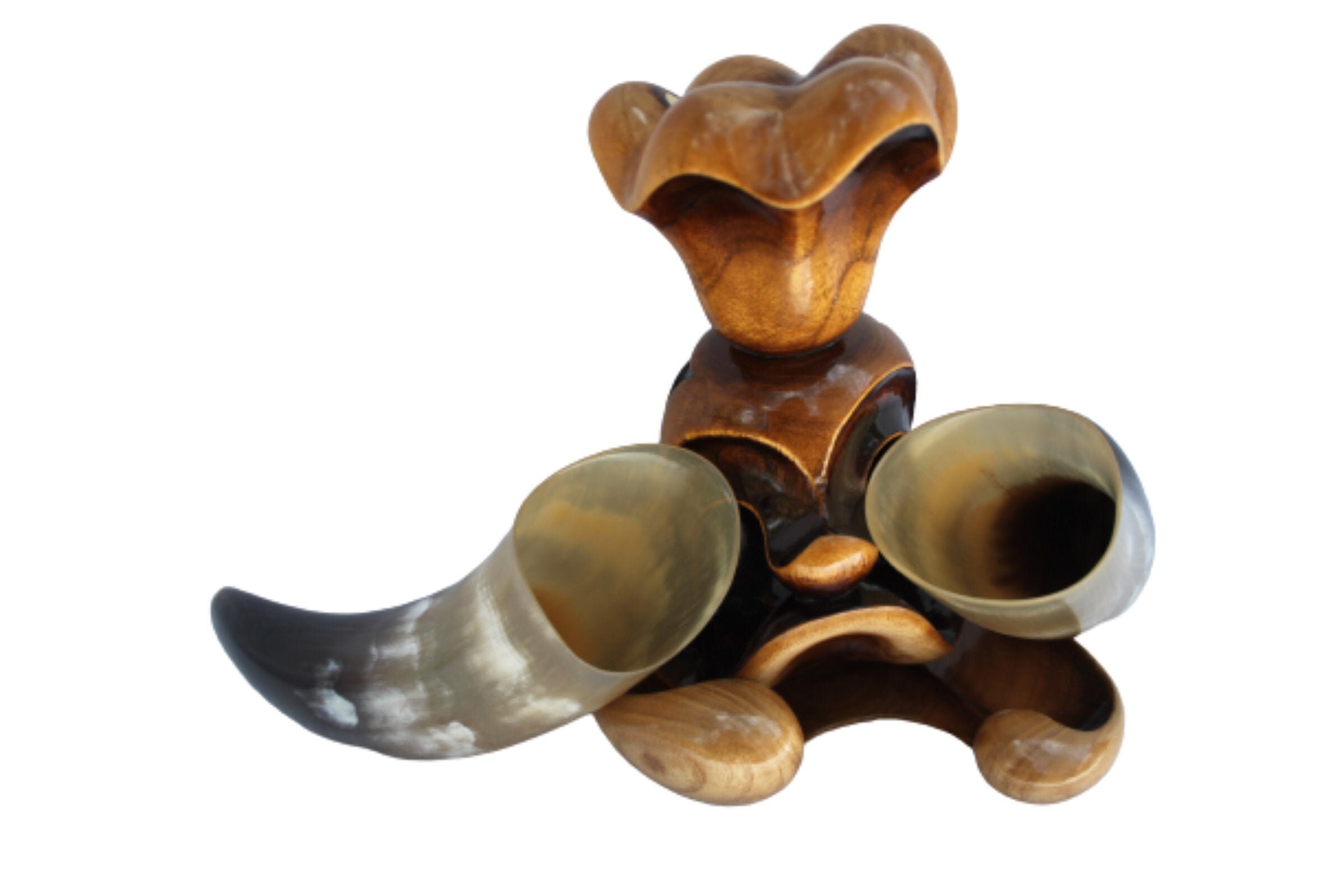 Drinking Horn With Wooden Stand Great Gift for Wedding for Etsy UK