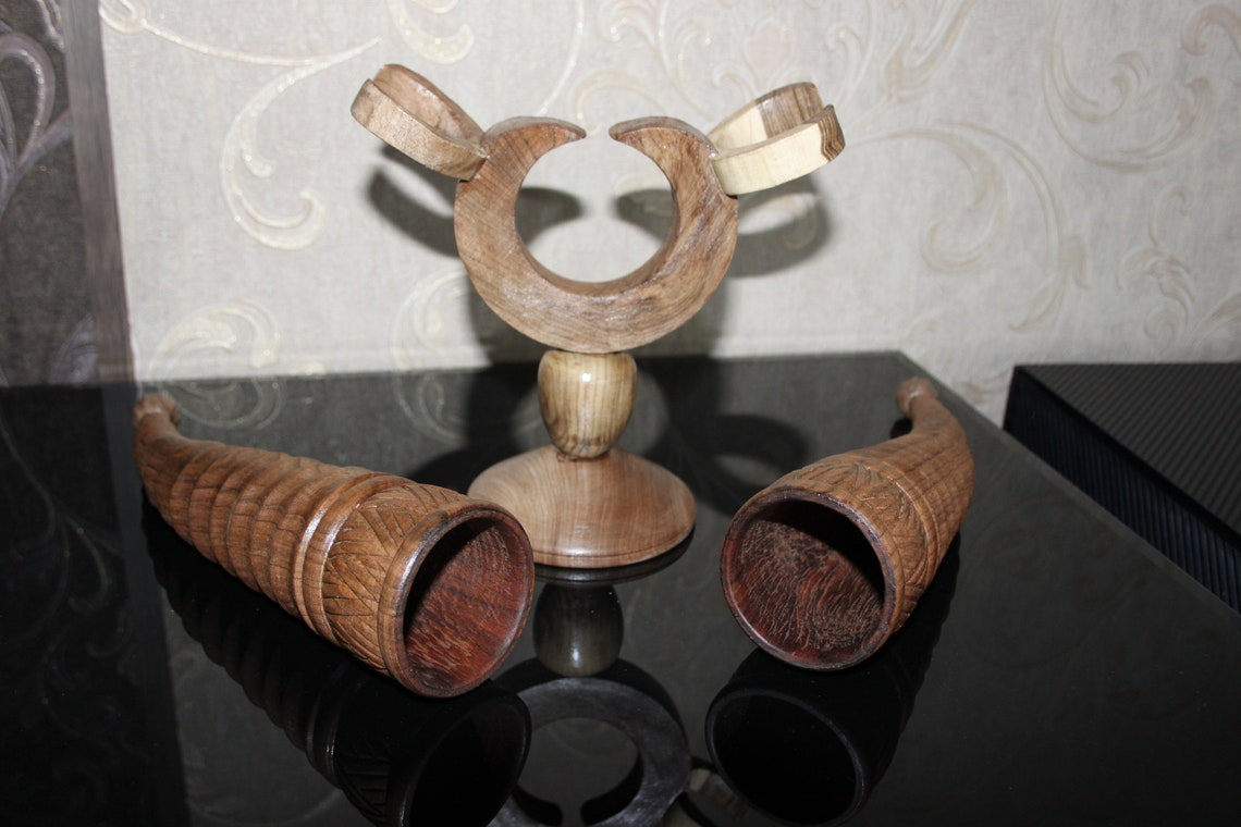 Wooden Walnut Drinking Horn, Gift for Wedding, for Birthday, Drinking