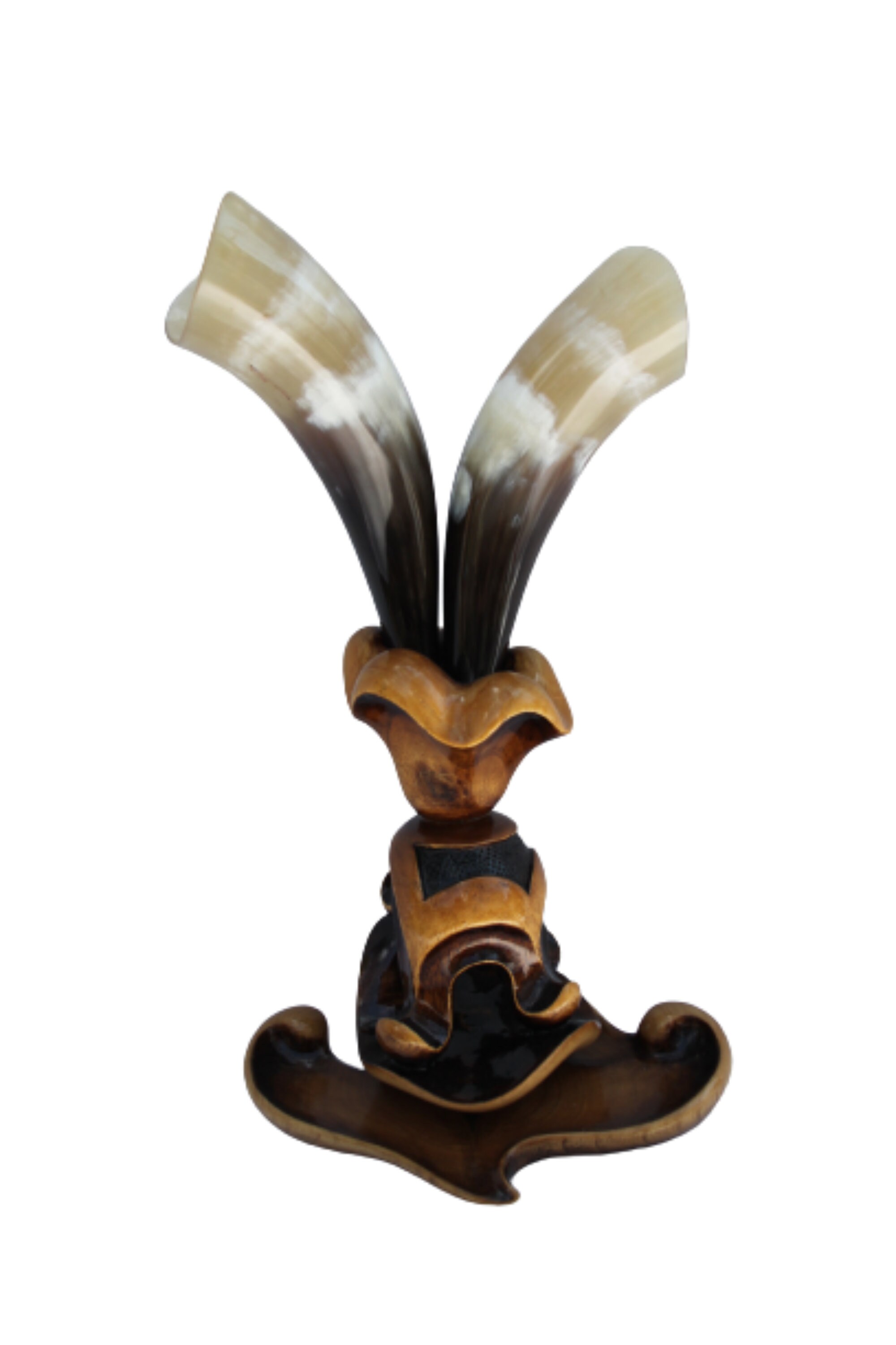 Drinking Horn With Wooden Stand Great Gift for Wedding for Etsy UK