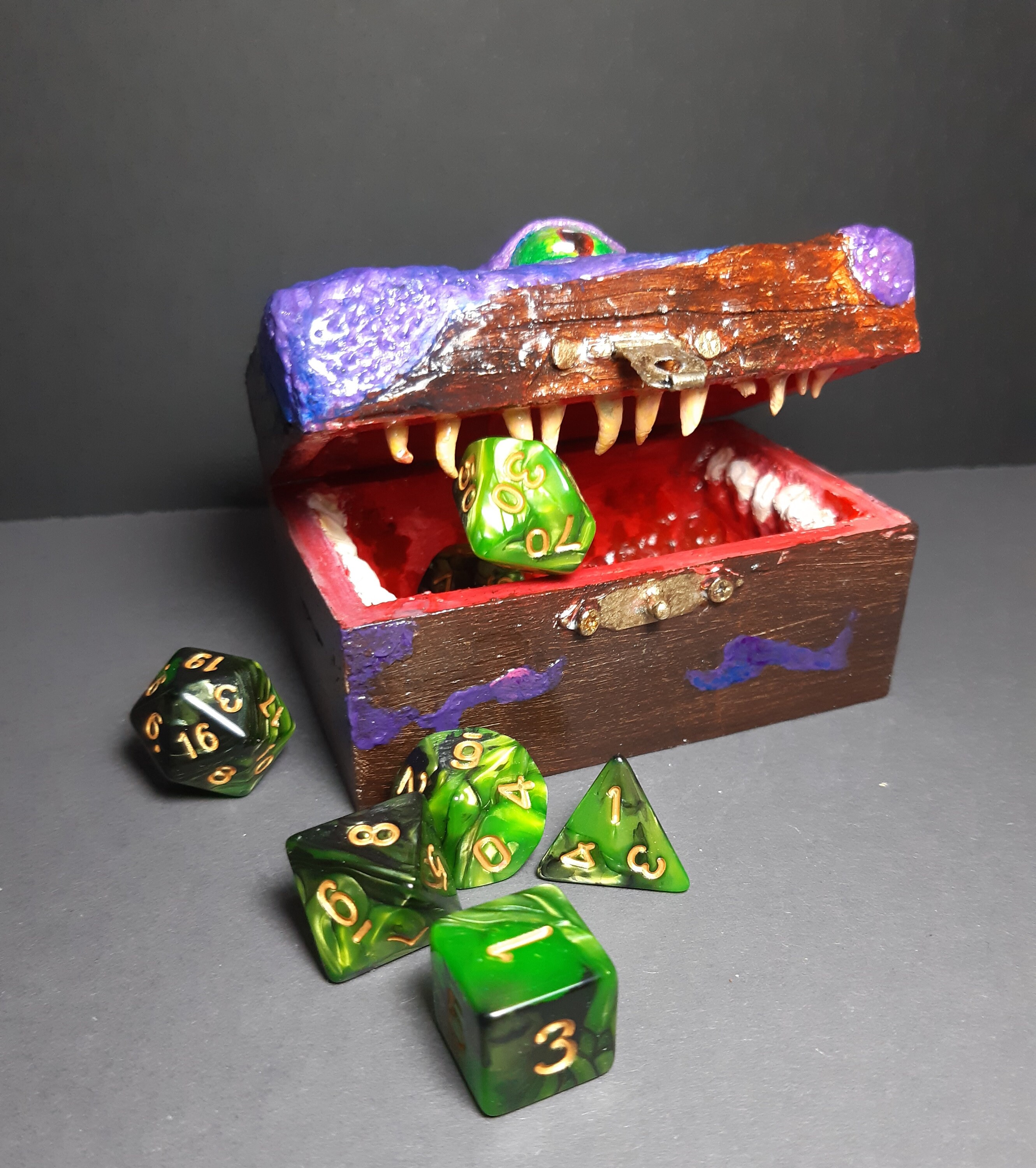 Mimic Dice Box For DnD Dice Set Cyclops Purple Etsy