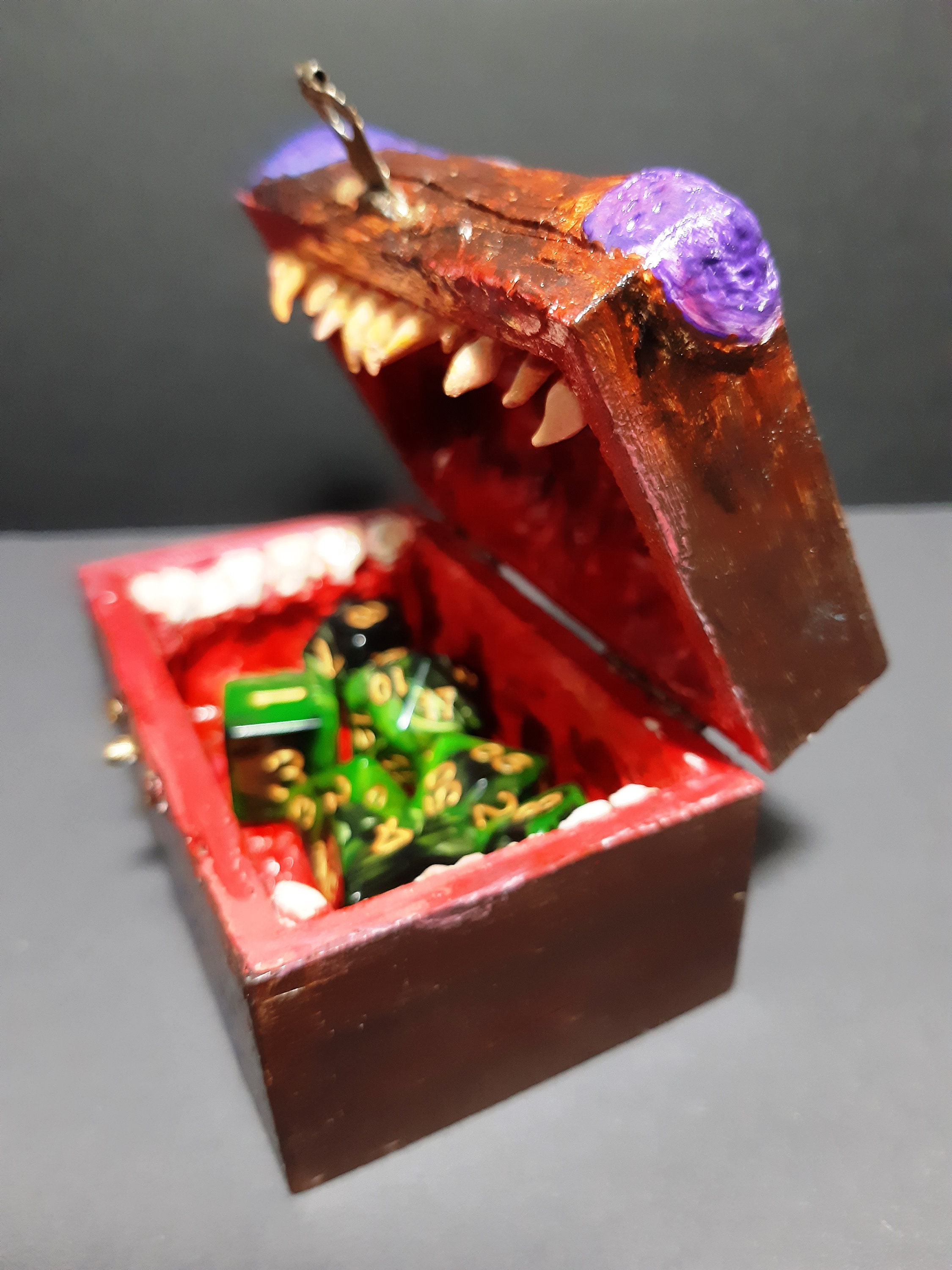 Mimic Dice Box For DnD Dice Set Cyclops Purple Etsy