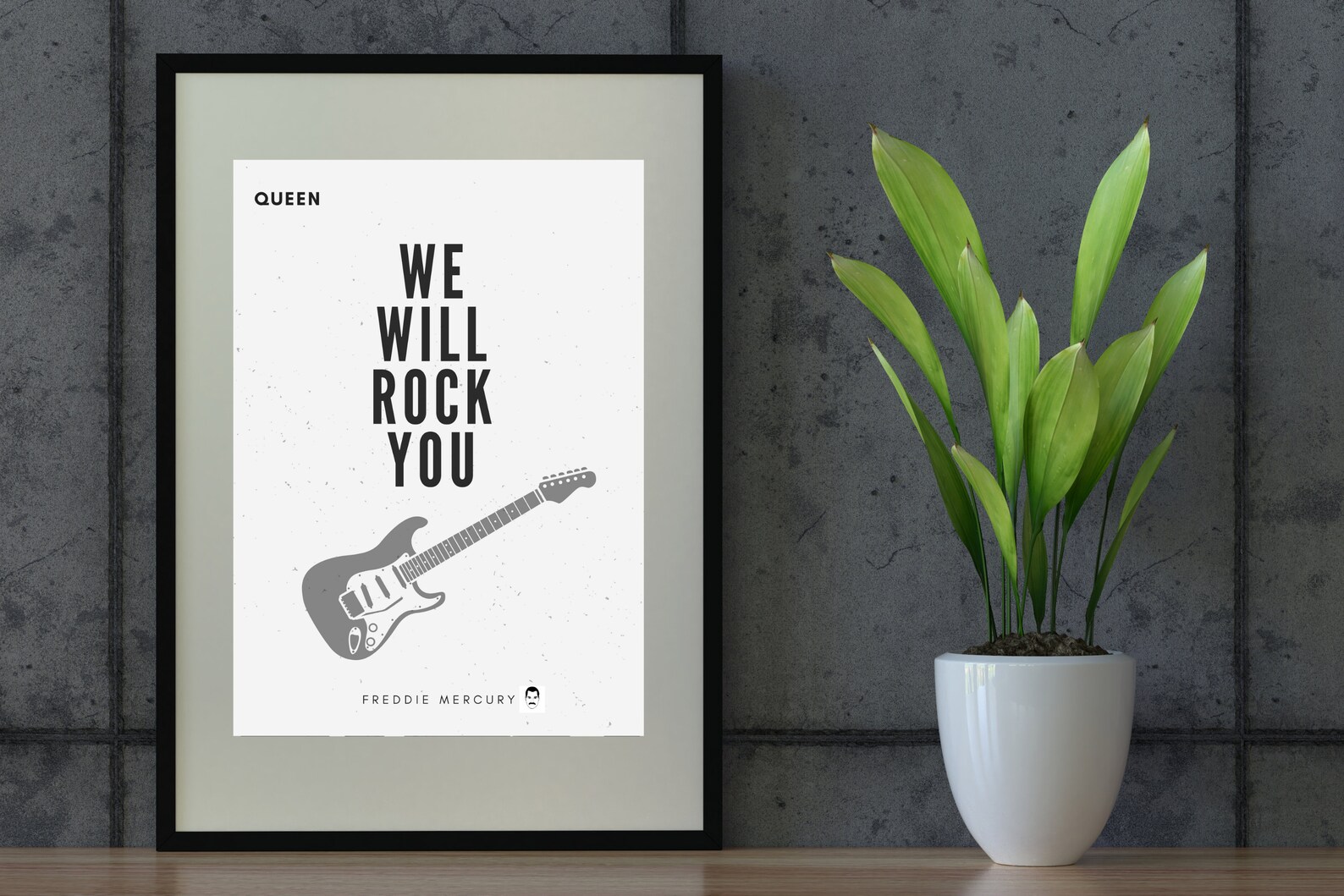 We Will Rock You, Printable Wall Art, Home Decor, Digital Poster, Queen, Freddie Mercury ...