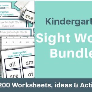 Preschool + Pre-K + Kindergarten Sight Word Bundle | +200 Activities |  Printable Pages Worksheets | Reading | Hands On | Alphabet | Games