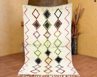 Custom moroccan rug, Beni ourain rug, Authentic Moroccan rug, Berber carpet, Genuine Wool rug, Handmade rug, Beni ourain style, Area rug.