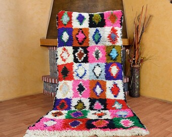 Multicolor moroccan rug, Authentic Moroccan rug, Genuine Wool rug, Multicolor rug, Beni ourain style, Area rug, Beni ourain rug