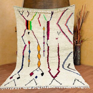 Beni ourain rug, Authentic Moroccan rug, Berber carpet, Genuine Wool rug, Handmade rug, Beni ourain style, Area rug, Tapis berbere