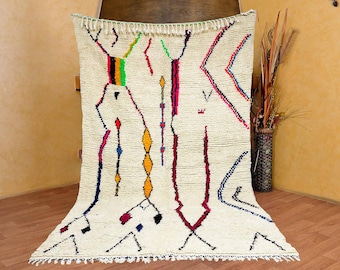 Authentic Moroccan rug-Beni ourain rug all wool berber rug - Moroccan rug - Handmade rug - wool - Custom area rug