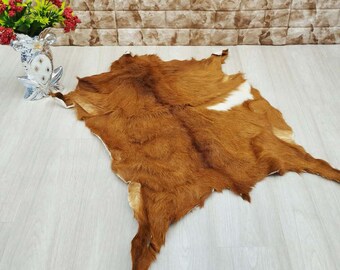 Alfombra de piel de cabra genuina, alfombra de piel de cabra, alfombra de cabra, decoración de alfombra de cuero, alfombra de piel de animal, alfombra de piel de cabra hecha a mano, alfombra de piel de cabra rizada natural.
