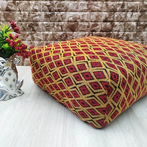Pouf Ottoman Moroccan, Footstool Ottoman, Living Room Pouf, Coffee Table Ottoman, Orange Pouf, Ottoman Footstool, Bedroom Pouf