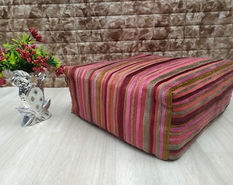 Large moroccan pouf, floor pouf, Square pouf, ottoman poufs , ottomans pouf, yoga meditation cushion, pouf footstool, pouf ottoman unstuffed