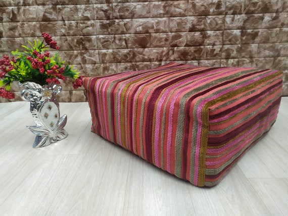 Large Moroccan Pouf Floor Pouf Square Pouf Ottoman Poufs Ottomans Pouf Yoga Meditation Cushion Pouf Footstool Pouf Ottoman Unstuffed Etsy