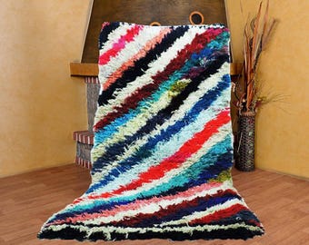 Multicolor rug, Beni ourain style, Area rug, Beni ourain rug, multicolor moroccan rug, Authentic Moroccan rug, Genuine Wool rug