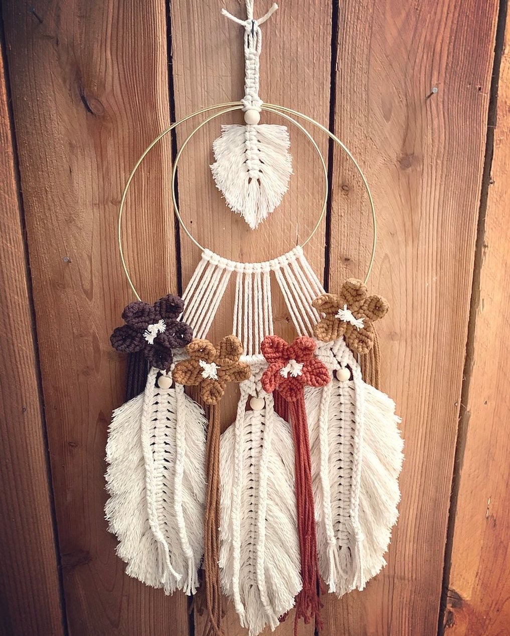 Suspension Anneau Macramé Bohème