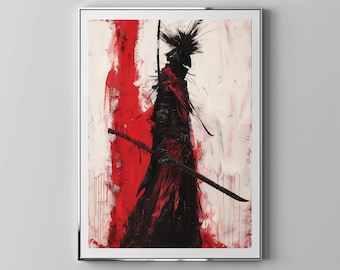 Warrior Wearing Black And Red Clothes | Floppy Disk Store Downloadable PRINTABLE Art