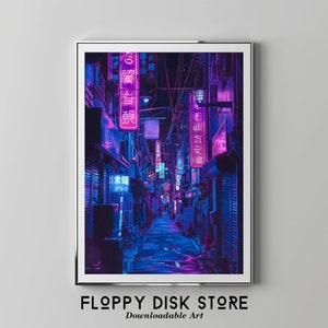 Neo-Tokyo Alleyway | Sklep z dyskietkami Do pobrania DO WYDRUKOWANIA Sztuka