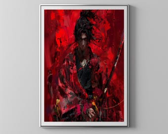 Samurai Gyokon No Sagoro With A Blooody Katana | Floppy Disk Store Downloadable PRINTABLE Art