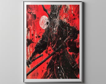 The Samurai In Samurai Movie Poster In The Mist Of Battle | Floppy Disk Store Downloadable PRINTABLE Art