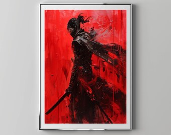 Warrior With Half Mask | Floppy Disk Store Downloadable PRINTABLE Art