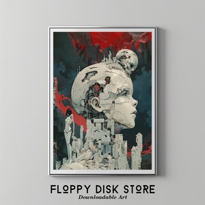 Cabeça de Deusa Robótica Futurista | Loja de Disquetes para Download e IMPRIMÍVEL