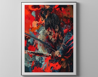 Samurai Gyokon No Sagoro In THe Mist Of Battle | Floppy Disk Store Downloadable PRINTABLE Art
