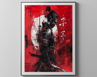 Warrior On Full Armor Holding A Katana | Floppy Disk Store Downloadable PRINTABLE Art