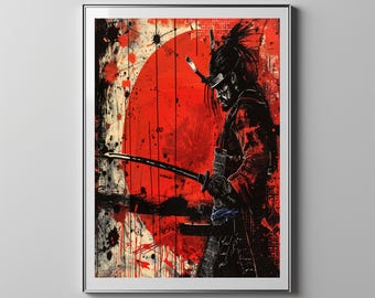 The Samurai In Samurai Movie Poster With Armor | Floppy Disk Store Downloadable PRINTABLE Art