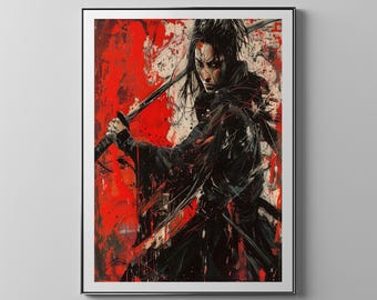 The Samurai In Samurai Movie Poster Swinging A Katana | Floppy Disk Store Downloadable PRINTABLE Art
