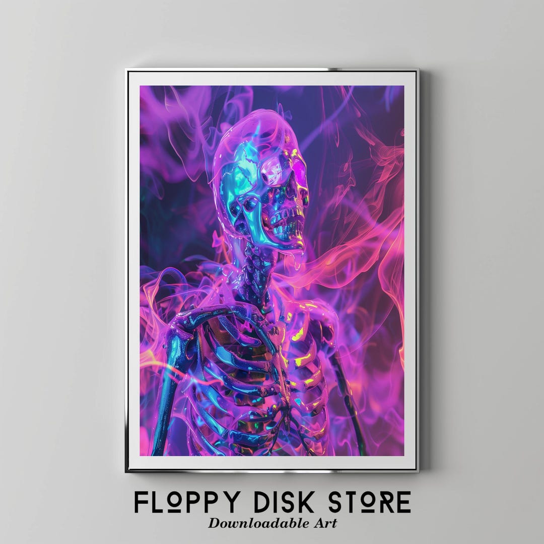 Skeleton With Neon Colors in Neon Smokes | Floppy Disk Store ...