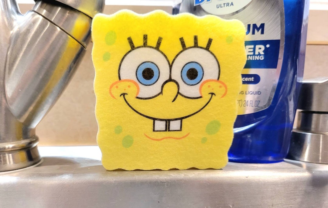 Spongebob Sponge Custom Printed Dish Washing Scrub Brush Etsy