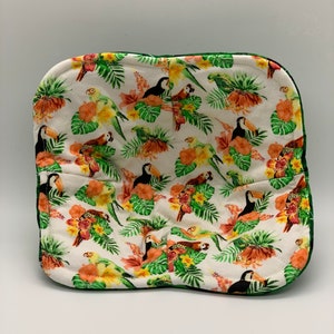 Microwaveable Bowl Cozy Holder, Tropical Parrots
