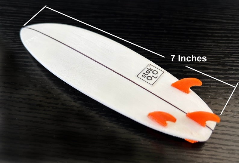 Striking White Trifin Shortboard 7 Inch Realistic Model Surfboard