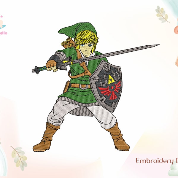 Link Stitches Zelda Kinder-Stickmaschinendesign in 3 Größen **Sofortiger Download**