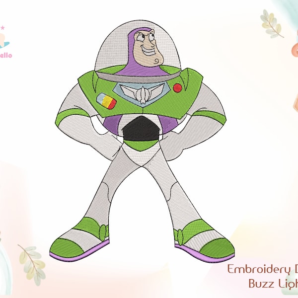 Astronauta  puntadas Buzz Lightyear bordado infantil diseño de la máquina en 5 tamaños ** descarga instantánea **