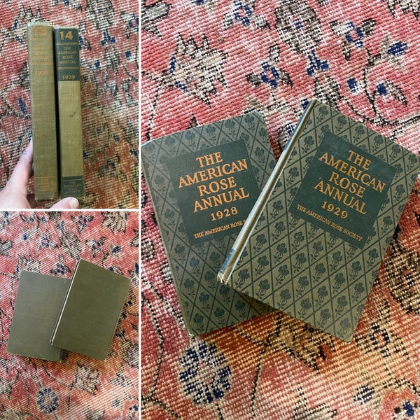 Antique Books * 1928 * 1929 * The American Rose Annual * Rose Society * Vintage * Garden * Hardcover * Coffee Table * Nature * Flowers