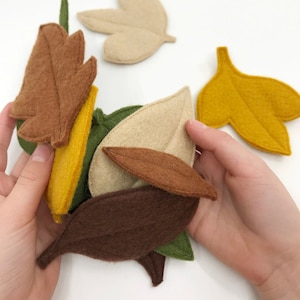 Felt Leaves Imaginative Play Loose Play Parts Merino Wool Felt Australian Leaves Sustainable Toys image 4