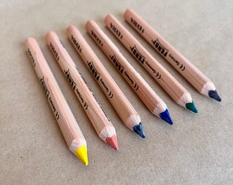 LYRA Ferby Children's Colour Pencils • 6 Pack • Unlacquered  • Triangular 3 point grip • Waldorf Steiner