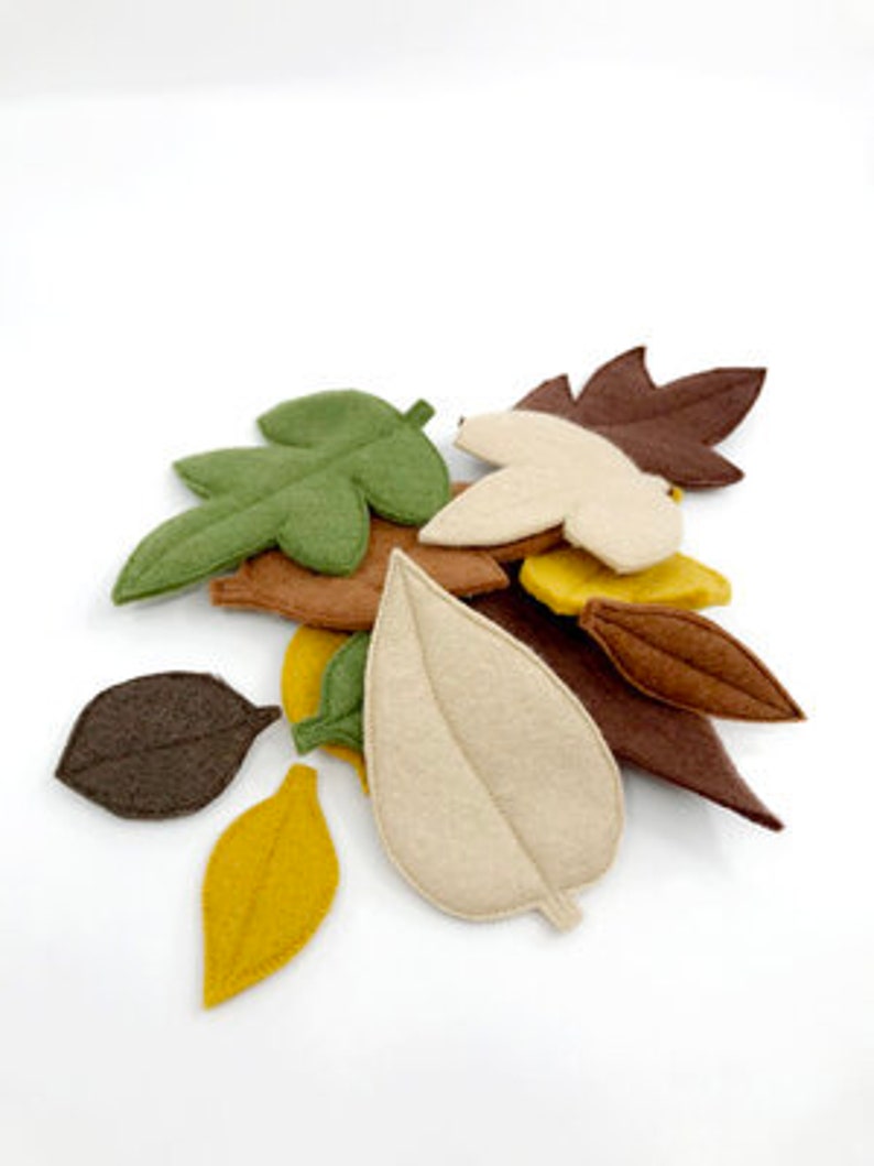 Felt Leaves Imaginative Play Loose Play Parts Merino Wool Felt Australian Leaves Sustainable Toys image 3