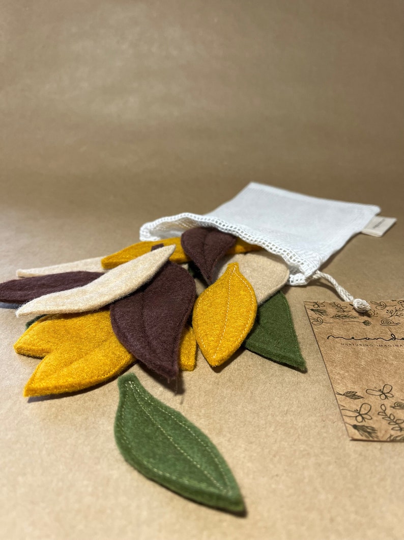 Felt Leaves Imaginative Play Loose Play Parts Merino Wool Felt Australian Leaves Sustainable Toys image 2