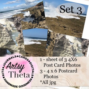 Post Card Photo Fronts Set 3 - Ka'ena Point Wave Splash, Ka'ena Point Tide Pool en Ka'ena Point Mini Arch