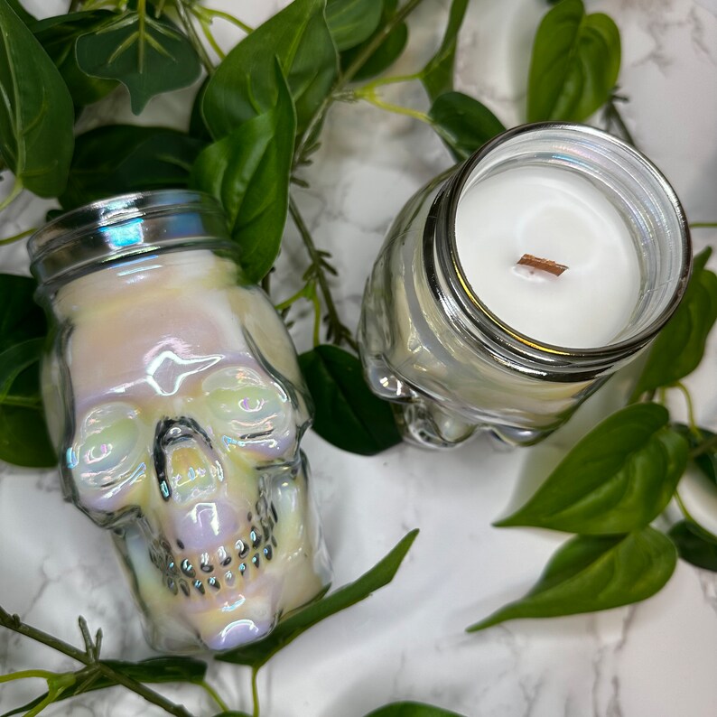 Skull Candle Halloween Candle Skull Jar Spooky Decor Etsy
