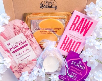 Mini Birthday Spa Pamper Kit, Birthday Girl Letterbox Gift Set, Pink Pamper Hamper, Birthday Treats, Self-Care Birthday Hug In A Box For Her