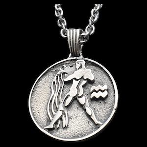 Ich sagte: Wassermann, Sternzeichen 3 cm, aus 925er Silber, handgefertigt vom 20. Januar bis 17. Februar