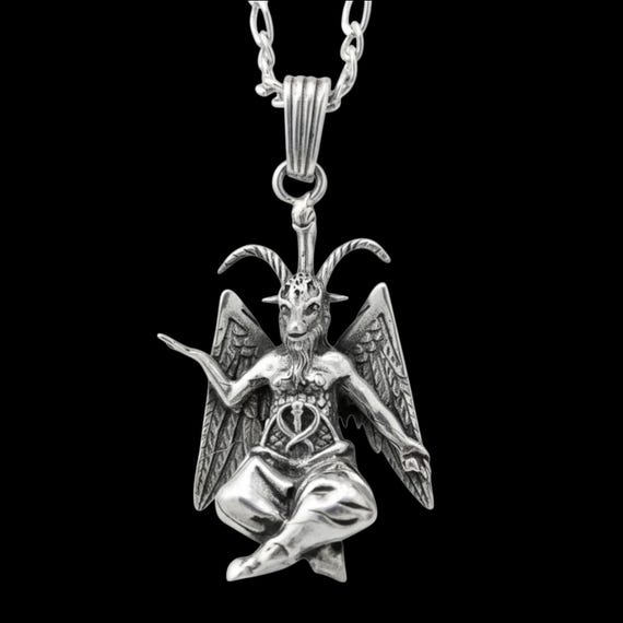 Baphomet Pendant, 925 Sterling Silver, Baphomet Seal, Alchemy, 13 