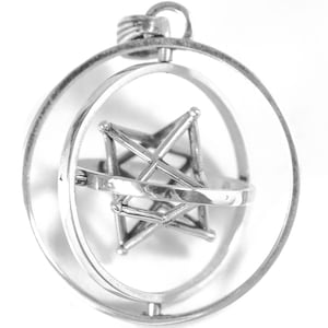 MERKABA Anhänger 4 CM Heilige Geometrie in 925 Sterling Silber Handarbeit