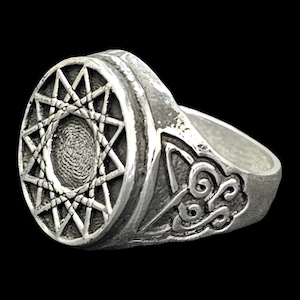 12 point star ring 2 cm 12 grams in 925 silver handmade