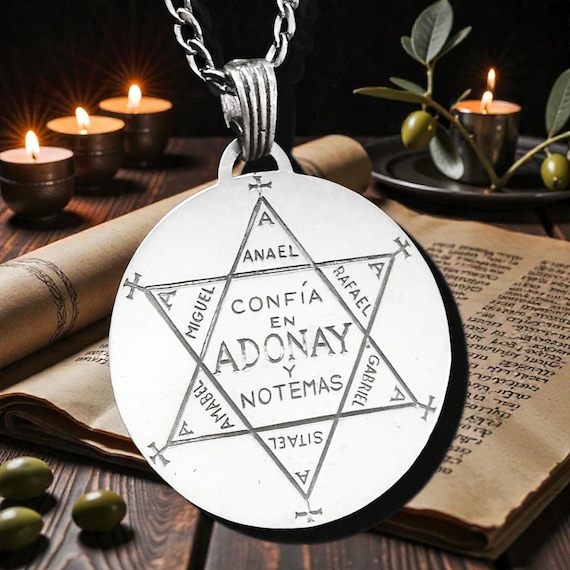 Adonai Talisman Pendant and Dominator Man 925 Silver Grimoire Pope