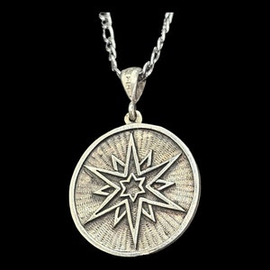 12-pointed star pendant 3 cm 8 grams in 925 silver handmade