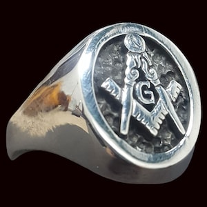 Master Degree Masonic Ring in Sterling Silver Handmade Freemasonry