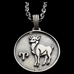 I said Zodiac Sign ARIES 3 Cm in 925 silver handmade March 20 April 19